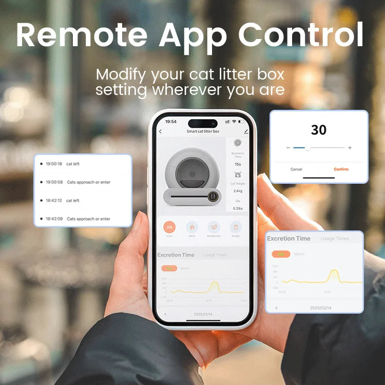 Enclosed Automatic Smart Cat Toilet Litter Box with APP Control Self Cleaning Litter Box for Multi Cats-2