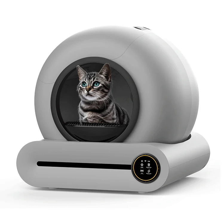 Enclosed Automatic Smart Cat Toilet Litter Box with APP Control Self Cleaning Litter Box for Multi Cats-0